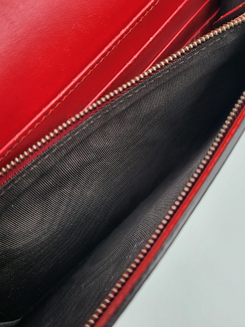 GUCCI Calfskin Queen Margaret Chain Wallet Blue Agata Hibiscus Red Mystic White. - Picture 11 of 16